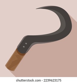 sickle scythe hook icon vector