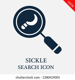 Sickle search icon. Editable Sickle search icon for web or mobile.