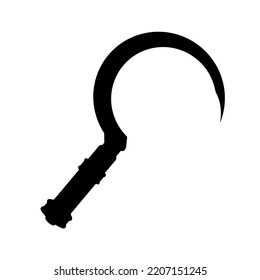 Sickle Silhouette, bagging hook Garden Tool Vector Illustration