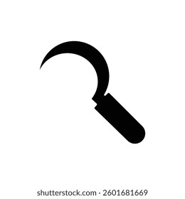 Sickle silhouette vector isolated on white background