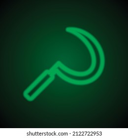 Sichern Sie sich ein einfaches Symbol. Flaches Design. Grüner Neon auf schwarzem Hintergrund mit grünem Licht.ai