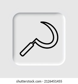Sickle simple icon. Flat desing. Neumorphism design.ai