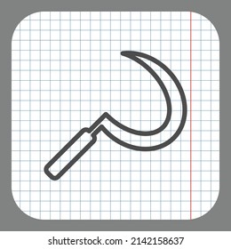 Icono simple de la mocosa. Diseño plano. En papel gráfico. Fondo gris.ai