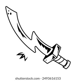 Sickle sword line style icon 