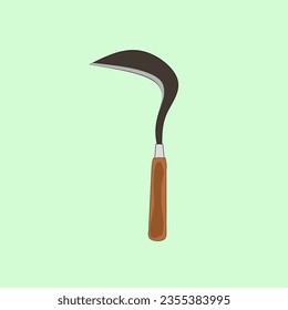 A sickle is a tool for cutting grass manually. Usually used by farmers, for gardens or rice fields