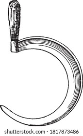 Sickle tool, From the Dictionary of Word and Things, 1888.