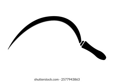 Sickle tool icon. Black silhouette. Side view. Vector simple flat graphic illustration. Isolated object on white background. Isolate.