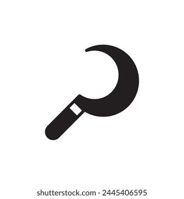 Sickle vector icon. Scythe flat sign design. Farmer knife symbol pictogram. Agriculture garden tool sickle UX UI icon