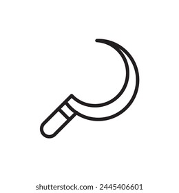 Sickle vector icon. Scythe flat sign design. Farmer knife symbol pictogram. Agriculture garden tool sickle UX UI icon