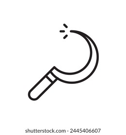 Sickle vector icon. Scythe flat sign design. Farmer knife symbol pictogram. Agriculture garden tool sickle UX UI icon