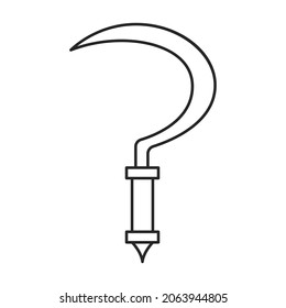 Icono de vector de enmalle.Icono de vector de contorno aislado en hoz de fondo blanco.