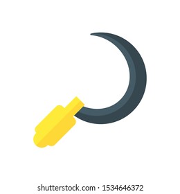 sickle yellow support icon in flat style isolated. Vector Symbol illustration.