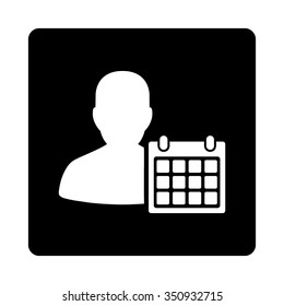 Sickness Appointment vector icon. Style is flat rounded square button, white and black colors, white background.