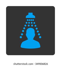 Sickness Disinfection vector icon. Style is flat rounded square button, blue and gray colors, white background.