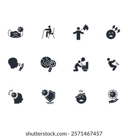Sickness icon set.vector.Editable stroke.linear style sign for use web design,logo.Symbol illustration.