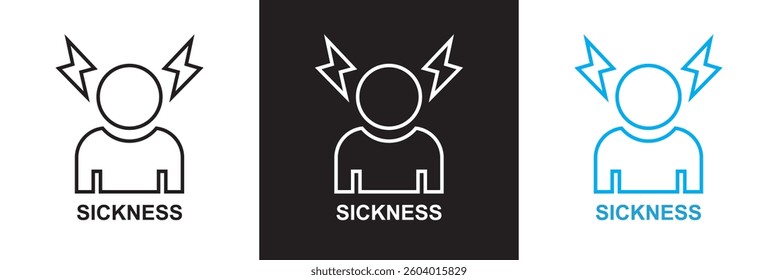 Sickness icon.  Vector illustration. isolated on white and black background. EPS 10