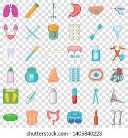 Sickness icons set. Cartoon style of 36 sickness vector icons for web for any design