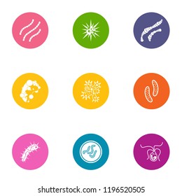 Sickness icons set. Flat set of 9 sickness vector icons for web isolated on white background