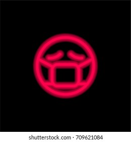 Sickness red glowing neon ui ux icon. Glowing sign logo vector