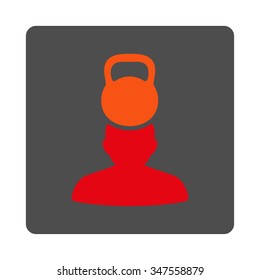 Sickness Stress vector icon. Style is flat rounded square silver button with red symbol, white background.