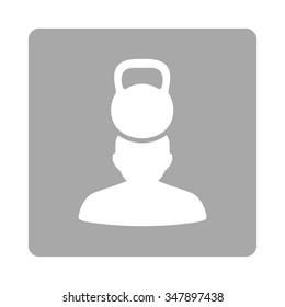 Sickness Stress vector icon. Style is flat rounded square button, white and silver colors, white background.