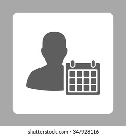 Sickness Syllabus vector icon. Style is flat rounded square button, dark gray and white colors, silver background.