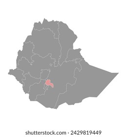 Sidama Region map, administrative division of Ethiopia. Vector illustration.
