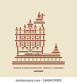 Siddhivinayak Ganesh temple Mumbai Illustration. Siddhivinayak Ganesh Mandir Mumbai.