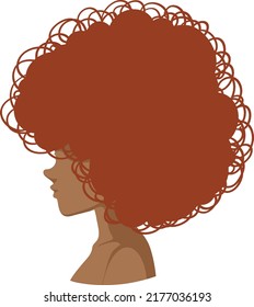 Side of afro woman isolated illustration