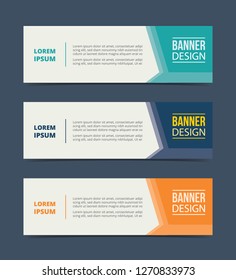 side arrow banner template design with horizontal advertising banner space for text vector illustration