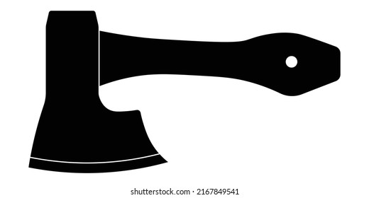 Side ax Viking Ax oder Grub Board Ax isolierte Silhouettenvektor auf weißem Hintergrund. Verwendet bei der Herstellung von Holz für den Holzbau, Holzbau, Holzbau, Holzbau und Eisenbahnen.