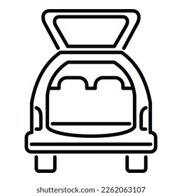 Side back trunk icon outline vector. Door vehicle. Empty travel
