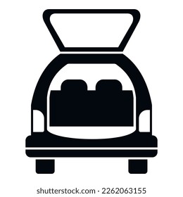 Side back trunk icon simple vector. Door vehicle. Empty travel