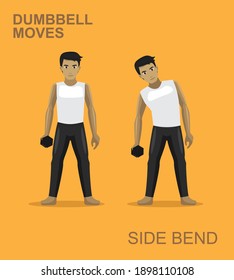 Side Bend Dumbbell Moves Manga Gym Set Illustration