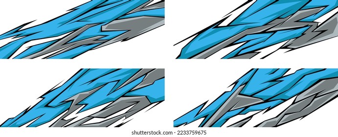 Side body graphic sticker. Abstract racing design concept. Car decal wrap design for motorcycle, boat, truck, car, boat and more. Vector eps 10.