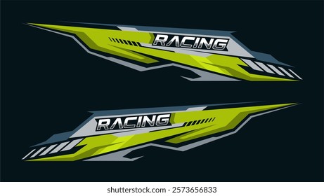 Side body graphic sticker design for car vectors. design stripes sports for car wrap. racing decals for tuning.