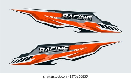 Side body graphic sticker design for car vectors. design stripes sports for car wrap. racing decals for tuning.