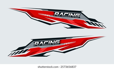 Side body graphic sticker design for car vectors. design stripes sports for car wrap. racing decals for tuning.