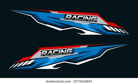 Side body graphic sticker design for car vectors. design stripes sports for car wrap. racing decals for tuning.