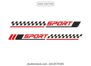 Side body graphic sticker design for car vectors. design stripes sports for car wrap. racing decals