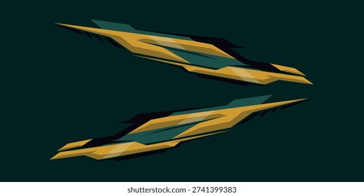 Side body graphic sticker design for car vectors. design stripes sports for car wrap. racing decals for tuning.