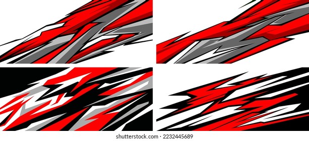 Side body graphic sticker set. Abstract racing design concept. Car decal wrap design for motorcycle, boat, truck, car, boat and more. Vector eps 10.