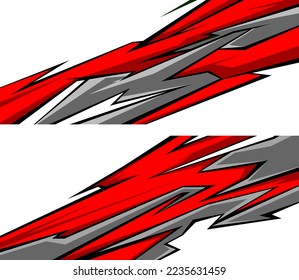 Side body graphic sticker set. Abstract racing design concept. Car decal wrap design for motorcycle, boat, truck, car, boat and more. Vector eps 10.