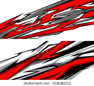 Side body graphic sticker set. Abstract racing design concept. Car decal wrap design for motorcycle, boat, truck, car, boat and more. Vector eps 10.