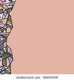 Side border geometric pattern hand drawn