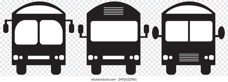 Icono de Bus lateral. Símbolo del transporte público. Vista lateral del automóvil. ilustración aislada en blanco. eps 10.