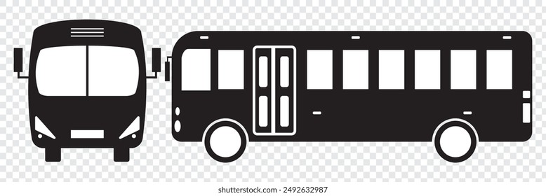 Side Bus icon. Public transport symbol. Automobile Side view. illustration isolated on white. eps 10.