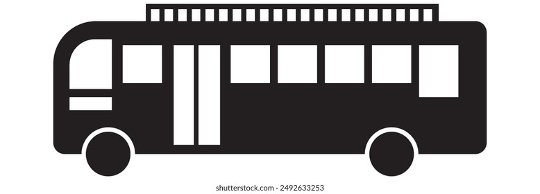 Side Bus icon. Public transport symbol. Automobile Side view. illustration isolated on white. eps 10.