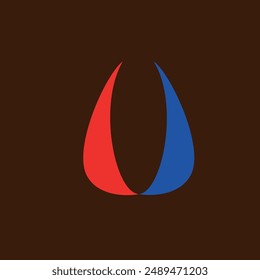 side by side pieces in red and blue