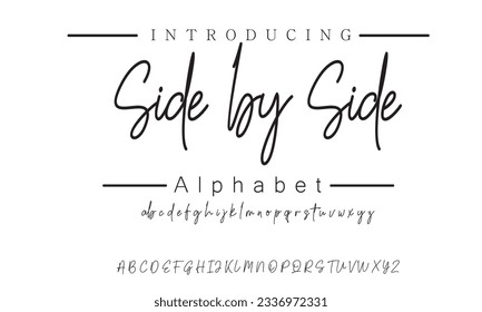 Side by Side Signature Font Calligraphy Logotype Script Font Type Font lettering handwritten